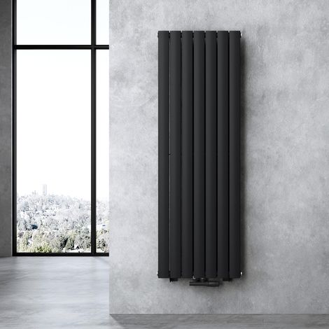 doporro Calefacción de baño 160x54cm Radiador de panel antracita para conexión central vertical de una capa