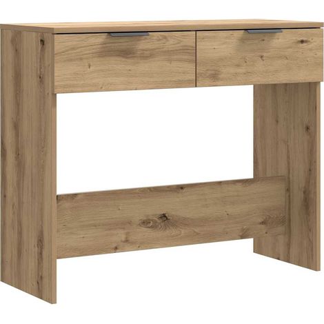 Table console，Table d'appoint，Bout de canapé，Meuble d'entrée chêne artisanal 90x36x75 cm bois d'ingénierie