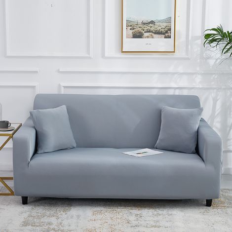 2-Sitzer-Sofabezug 145-185 cm, moderner Sofabezug mit Armlehnen, universelle elastische Sofabezüge, Sofa-Schonbezug, Schutzhülle, Hellgrau