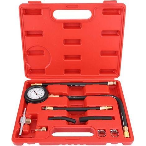 Jauge de Pression d'Injection de Carburant 0-100PSI, TU-113 Testeur de Pression de Carburant/d’Huile de Jauge d'Essence Outil de Diagnostic de Pression d'Essence (1/5)