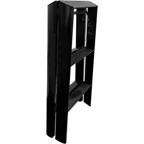Marchepied pliant 2 marches alliage aluminium robuste sécurisé noir usage domestique (1/5)