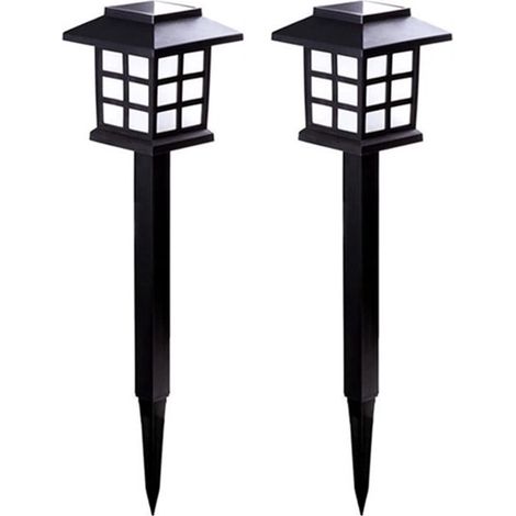 Lot de 2 lampes solaires de jardin – éclairage solaire de jardin – lampe solaire – luminaires – 38,5 x 9,5 x 9 cm – Noir (1/5)
