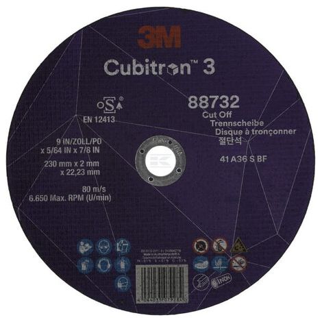 Disco de corte Cubitron 3 230 x 2,0 mm 3M 88732