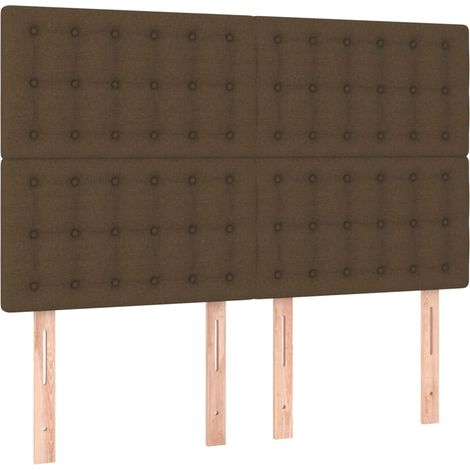 Maison Exclusive - Testiera Marrone Scuro 144x5x118/128 cm Tessuto
