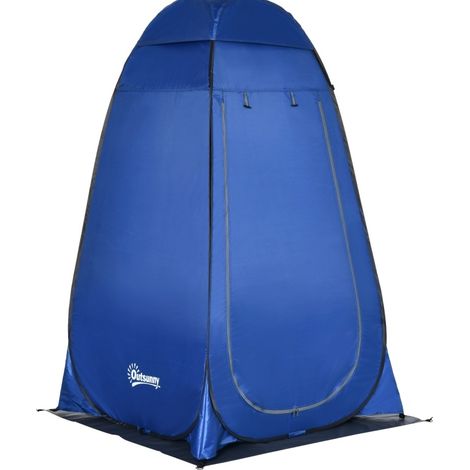Tenda pop-up per doccia, toilette e spogliatoio da campeggio blu in poliestere 126 x 124 x 189 cm (1/5)