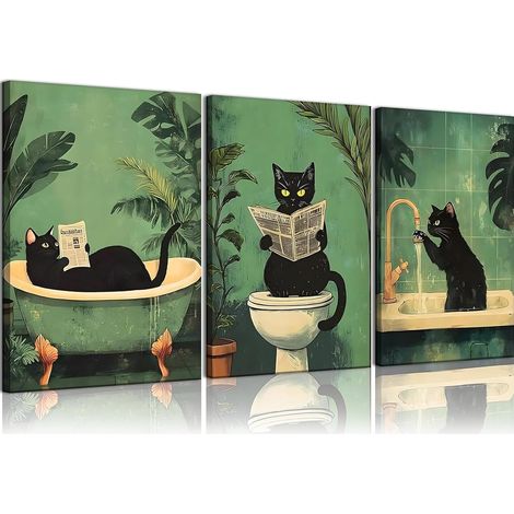 CCYKXA3 Pièces Affiche Toilette ImagesTableau Salle de Bain 30 x40 cm Poster Amusant WC onvient pour la Décoration de Toilette de Salle de Bain (Sans Cadre)