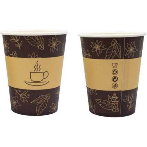 Gobelets en papier imprimés 250 ml, 50 pièces, sans plastique, sans SUP (1/5)