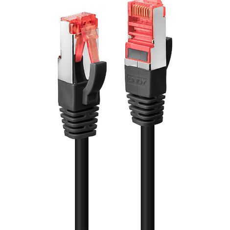 LINDY 47783 RJ45 Patchkabel CAT 6 S/FTP 10.00 m Schwarz mit Rastnasenschutz 1 St.