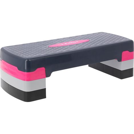 Aerobic-Step-Plattform, Pink/Grau, höhenverstellbar