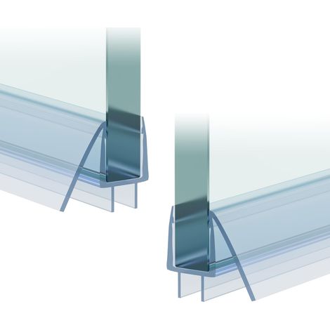 Lot de 2 joints de rechange pour cabine de douche - 90 cm - Déflecteurs d'eau - Épaisseur du verre : 8 à 10 mm (1/4)