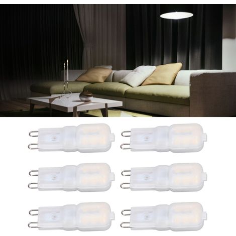 6 Ampoules LED G9 Dimmables 3W Économie d'Énergie Blanc Naturel 360° pour Plafonnier et Suspension 220-240V (1/5)