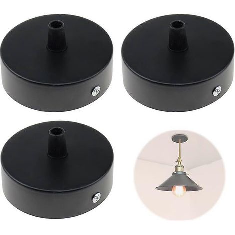 Cache-câble magnétique de 8 cm pour lustre, 3 pièces, design épuré avec serre-câble intégré, noir mat, compatible avec toutes les lampes. (1/5)