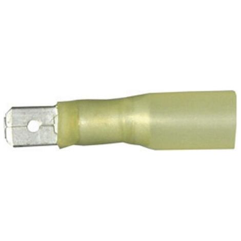 Cosse à languette mâle 6.3 x 0.8 mm Vogt Verbindungstechnik 3912h avec gaine thermorétractable 180 ° partiellement isolé jaune 1 pc(s) D23602 (1/4)