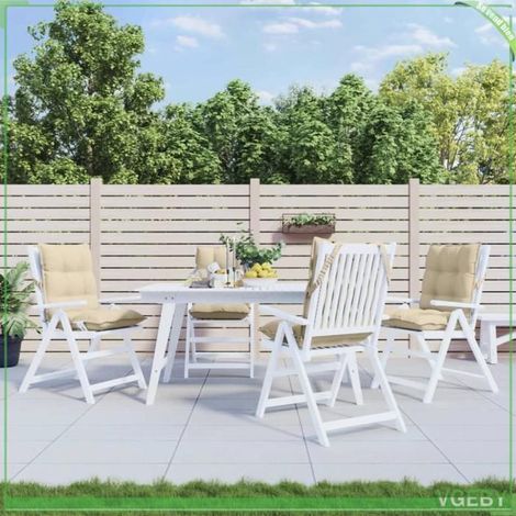 Coussin de chaise à dossier bas - FAFEISY - 377681 - Lot de 4 - Tissu Oxford beige résistant à l'eau - Rembourrage PP anti-glisse (1/5)