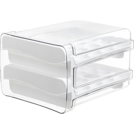 Boîte à Œufs - Tiroir de Rangement pour Réfrigérateur - Capacité 40 Œufs - Transparente et Empilable - Plastique Alimentaire - 1 Pièce (1/5)