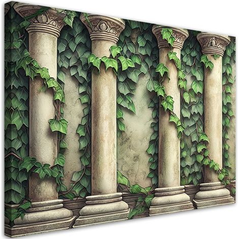 Tableau sur toile Tableau sur toile Colonnes et feuilles vertes 60x40 (1/5)