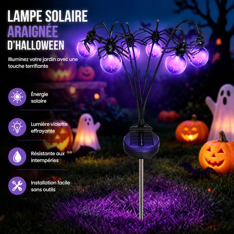 Lampe solaire LED extérieur araignée décoration Halloween jardin pelouse IPX4 39 × 18 × 10 cm 135 g – Livraison gratuite (1/5)