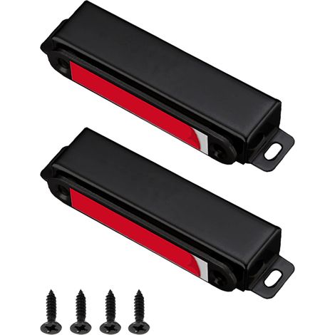 Starke Magnet-Türverschlüsse (40 kg), 2er-Pack, Edelstahl, sicherer Magnetverschluss für Möbel, Duschtüren, Kleiderschränke, Schwarz