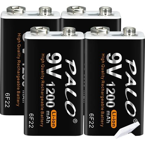 Batería recargable, capacidad de 1200 mAh, interfaz USB tipo C, paquete de 4 unidades (1/2)