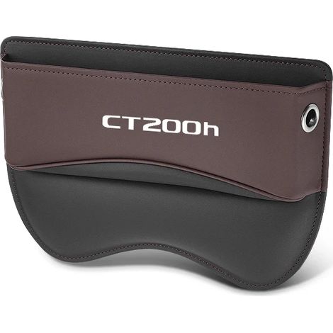 (Pour marron) Boîte de rangement pour siège auto, organisateur d'espace entre les sièges, sac latéral avec passage pour câble de chargement, accessoires auto pour Lexus CT200H (1/5)
