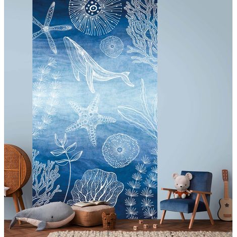Papier peint intissé Animaux Bleu - 8,80 x 0,53 m (1/3)
