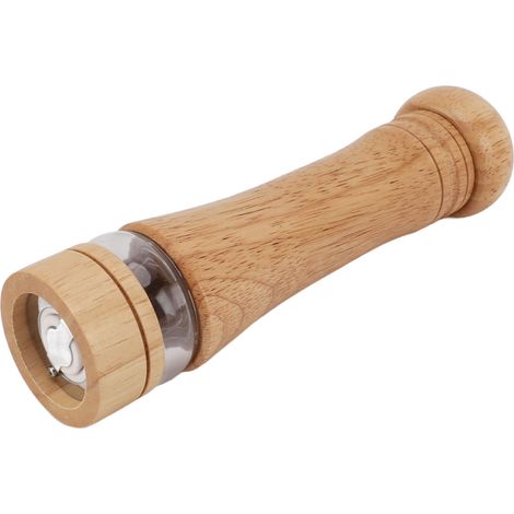 Moulin à poivre en bois clair avec fenêtre transparente, mouture réglable, fonctionnement manuel facile. Couleur bois clair. (1/5)