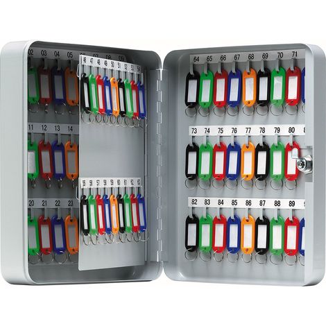 Arregui PLL90 Cassetta Portachiavi con Ganci Fissi 90 Chiavi Cassetta di Sicurezza per Chiavi da Muro Appendichiavi da Parete Portachiavi Inclusi Armadietto per Chiavi 30x24x8 cm grigio (1/3)