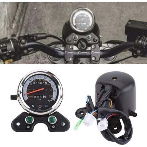 Digital Gauge Motorcycle Speedometer, Universal Motorcycle Tachometer Dual Odometer Speedometer Speedometer Digital Display (1/3)