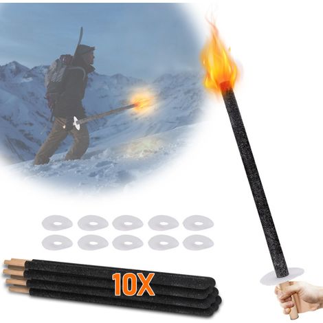 Randaco Torcia da giardino, lampada a olio per esterni, confezione da 10, 42cm,45min (1/5)