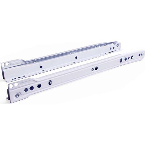 Guide Scorrevoli Per Cassetto In Acciaio Verniciato Bianco - cm.40