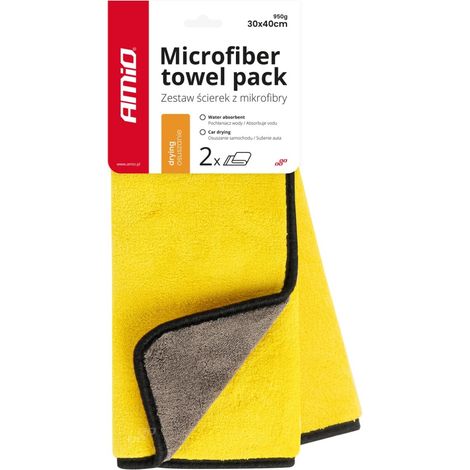 Toalla de microfibra para secar el coche, 30x40 cm, 2 unidades amio-03755 (1/2)