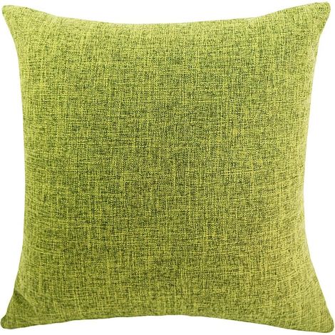 ZOLGINAH Housses de Coussin Coton Lin en Couleur Unie Throw Pillow Case Chambre Salon Sofa Décoration de Maison Carré Taie d'oreiller Invisible Fermeture à glissière Vert 35X50CM (1/5)