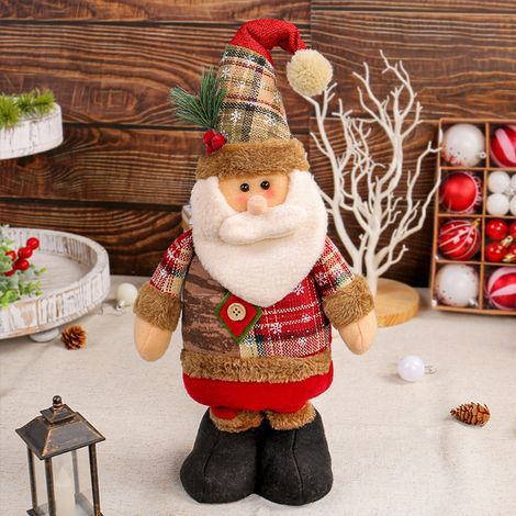Weihnachtliche Teleskoppuppen-Ornamente: Weihnachtsmann/Schneemann/Elchpuppe im Retro-Stil – ideal für Weihnachtsdekoration, Partys und als Geschenk. (1/4)