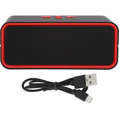 Enceinte Bluetooth sans fil C200, Bluetooth 5.0, caisson de basses portable stéréo carré, compatible avec les téléphones portables et les ordinateurs, rouge (1/5)