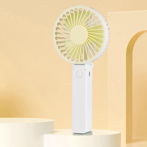 Ventilador plegable, potente y portátil, recargable, 3 velocidades de ventilación, pequeño ventilador portátil, amarillo. (1/5)