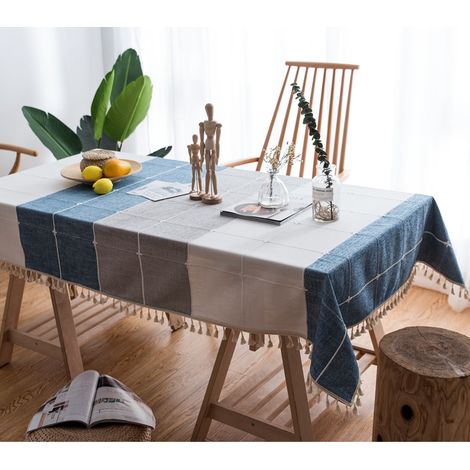 Linge de table coton Nappe rectangulaire lin coton table (1/4)