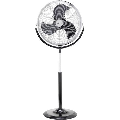 Sygonix FES-45A Standventilator  140 W (B x H) 54 cm x 130 cm Schwarz, Silber Höhenverstellbar, Über