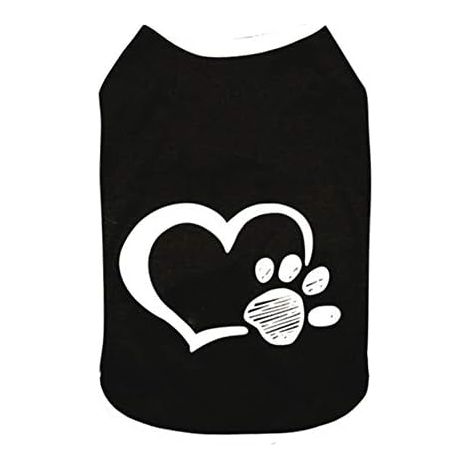 CSPARKV 15x27x15cm Black Fashionable and Soft Dog Sweater Dog T-Shirt Breathable Dog Clothes Lightweight Dog Chain Vest for Travel Home Outdoor (1/5)
