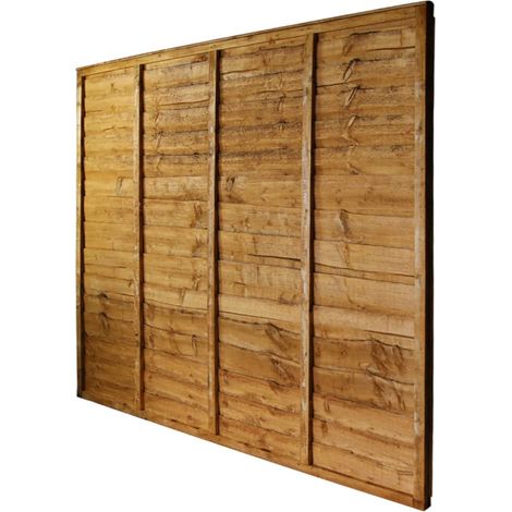 6' x 5' Horizontal Lap Treated Wooden Fence Panel