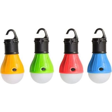 Lampe de camping LED 4 pièces - Lanterne extérieure avec ampoules, fonctionne sur piles, éclairage de tente portable, kit lumineux pour plein air, veilleuse nomade (1/5)