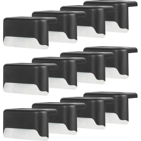 Solarlampen für Außen Garten,12 Stück Solar Deckleuchten IP65 Wasserdichte Draussen Garten Licht Solarleuchte für Terrasse, Garten Dekoration,Zaun,Stufen und Treppen (Warmes Licht, Schwarz) (1/5)