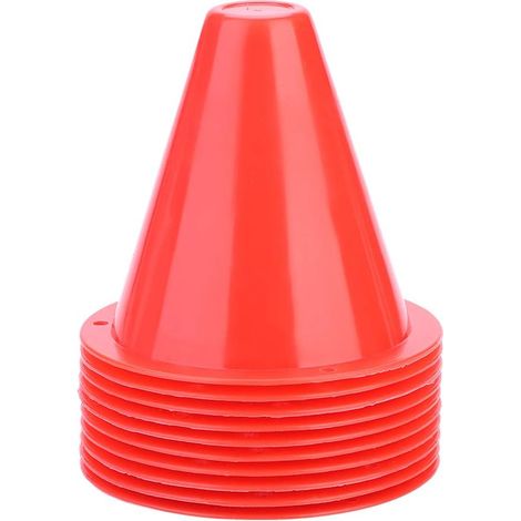 Cônes de Formation Sportive pour Football Marqueurs de Football Cône de Circulation pour Entrainement Sportif en Plastique de 3,35 Pouces pour Enfants Gym Entraînement de Football(Rouge) (1/5)