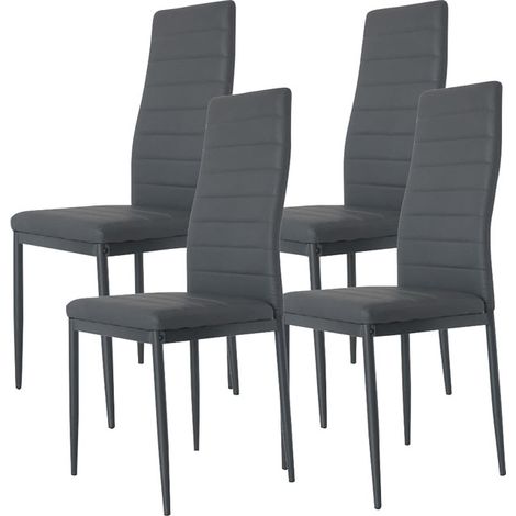 Lot de 4 chaises de salle à manger VALENTIN Gris