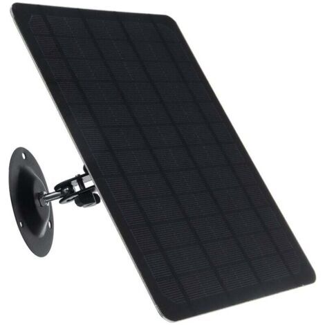 Panneau solaire micro USB 10W 5V 2000mAh Rotation à 360 degrés Panneau solaire monocristallin étanche à montage mural noir