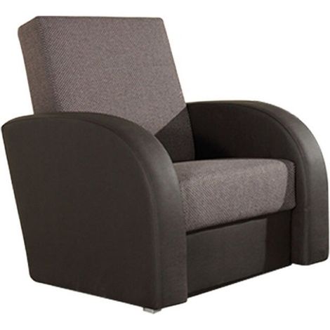 Sillón Providence 114, Soft 066 + Kreta 07, 90x78x83cm, Cuero ecológico + Tapiz, Patas: Plástico, 0 (1/4)