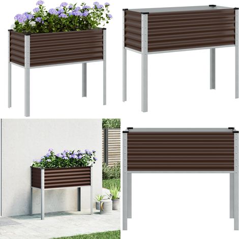 vidaXL Jardinière marron 100x41x90 cm acier (1/5)
