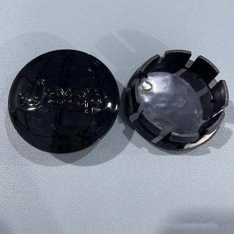 55-mm-Radkappe für Jeep Compass, Cherokee und Patriot – Felgennabenkappe, Radkappe, Gummifelgenzubehör, 4er-Set – Glanzschwarz