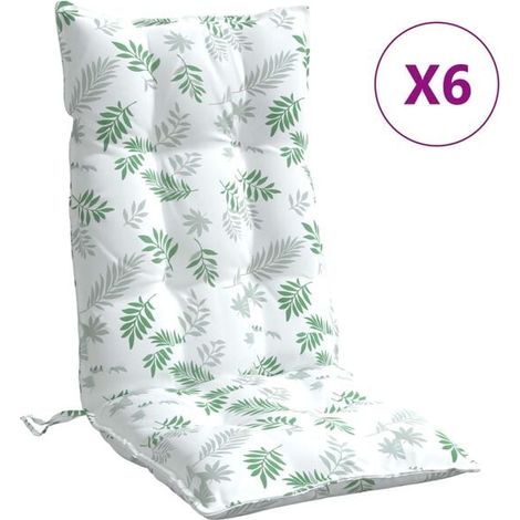 Un ensemble de 6 coussins pour chaise à dossier haut avec motif de feuilles (1/5)