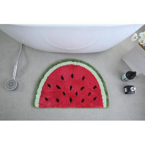 Melon d'eau douce et confortable et modèle de fruits doux Baby Play Mat, 50 x 80 cm, semi-circulaire, pour chambre, salle de bains (1/5)