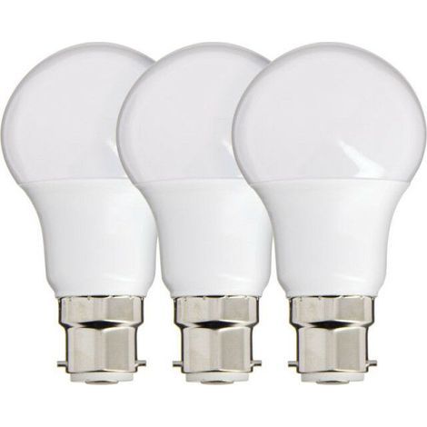Lot de 3 ampoules LED SMD A60 opalescentes B22 – 806 lm, 8,8 W (équivalent 60 W), lumière chaude 2700 K, économie d’énergie classe A++ (1/4)